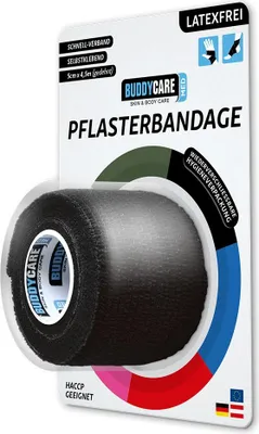 Produktbild von Pflasterbandage latexfrei Buddycare Med schwarz 1 St