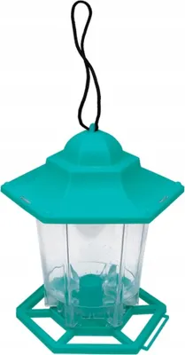 Zdjęcie produktu dla Karmnik z plastikowym daszkiem Kolor zielony Wymiary: Szerokość 13cm Wysokość 18cm Greenmill GR2026