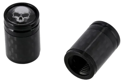 Immagine prodotto di Set: 2x tappo valvola "Carbon / Skull", nero