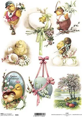 Immagine prodotto di ITD carta di riso decoupage tecnica artigianale tovagliolo di carta-R485 Pulcino di Pasqua