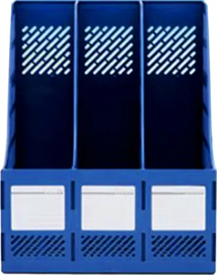 Obrázek produktu pro Stolní organizér Držák souborů Bookend 3 přihrádky Plastová modrá pro skladování na stole