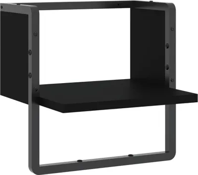 Obrázek produktu pro vidaXL Nástěnná police s tyčí černá 30x25x30 cm