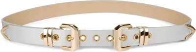 Produktbild von styleBREAKER Damen Gürtel mit doppelter goldener Schnalle und Lochnieten, B-Low Belt, Taillengürtel, kürzbar 03010121