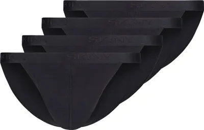 Produktbild von SKINY Herren Tanga-Slip, 4er Pack - Baumwolle Retro, Unterhose, Feinripp, Baumwolle Schwarz XL