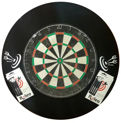 Image de Steeldart Set débutant Roleo Cible + 2 jeux de fléchettes + Catchring Noir