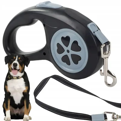 Produktbild von Automatische Hundeleine, 5 Meter, für Hunde bis 15 kg - Schwarz