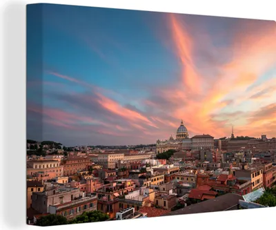 Produktbild von OneMillionCanvasses® - Leinwandbilder - 140x90 cm, Rom - Sonne - Stadt, Wandbilder Kunstdruck Wanddekoration