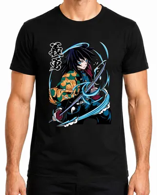 Obrázek produktu pro Giyu Tomioka Demon Hunter Water Blade Anime Gift Collector Pánské tričko, černé, XL