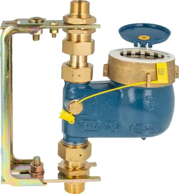 Produktbild von Steigrohr Hauswasserzähler Kombi-Set, Baulänge 105 mm, inkl. Bügel 3/4 Zoll, verstellbare Ausführung, verzinkt