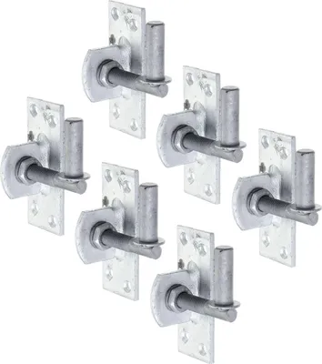 Produktbild von Alberts 868789 Kloben zum Anschrauben, verstellbar um 20 mm, feuerverzinkt, Dornmaß Ø13 mm, Platte 100 x 40 mm, 6er Set
