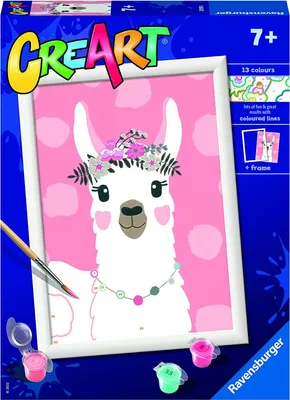 Zdjęcie produktu dla RAVENSBURGER CreArt Malowanie liczbami: lama, bez dramatu 18x24cm