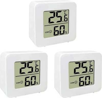 Produktbild von 3er-Pack Thermometer für Innenräume,Raumthermometer Digital Innen,LCD Intelligentes Hygrometer,Hochpräzises Sensor Feuchtemessgerät Temperatur Monitor für Innenraum
