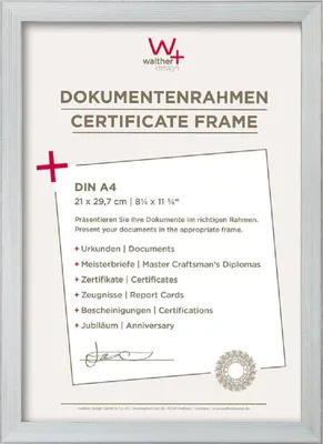 Image de Cadre photo Walther Construction 21x30 cm argent Cadre pour photos de diplômes