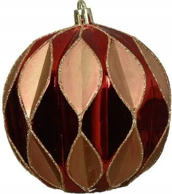 Image de Boule de Noël incassable 10cm Rouge-doré