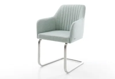 Produktbild von DELIFE Schwingstuhl Greg-Flex Stripes Mint Freischwinger flach Edelstahl