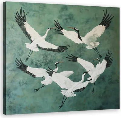 Produktbild von Leinwandbild Vögel Tiere Grün 30x30 Feeby Grün bild für die wand bereit zum aufhängen