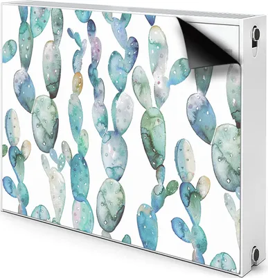 Produktbild von Magnet Radiator Magnet Mat Heizkörperverkleidung Heizkörper-Abdeckung Heizung 100x60 cm  - Aquarell, Kakteen
