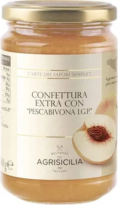Obrázek produktu pro Agrisicilia Confettura Pesca Bivona IGP 360 g italská broskvová marmeláda