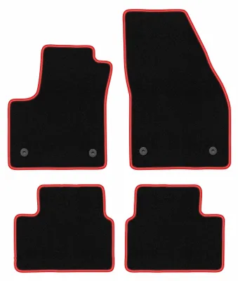 Zdjęcie produktu dla Dywaniki samochodowe welurowe CARLUX-RED do: Opel Meriva B (2010-2017, minivan) czarne z czerwonym obszyciem, z mocowaniami