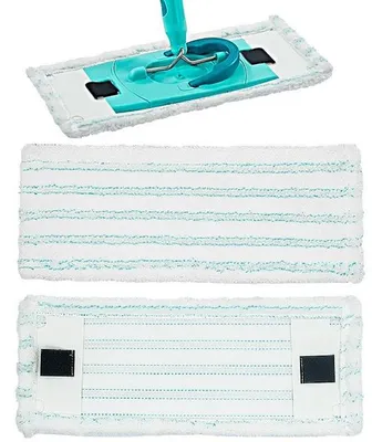 Zdjęcie produktu dla 6 sztuk szczotek do Leifheit Clean Twist M Ergo – 38 × 15,5 cm – bez szczotki – szczotka do powierzchni mokrych i suchych – ściereczki z mikrofibry – turkusowe
