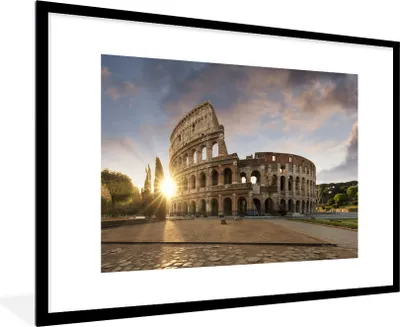 Produktbild von MuchoWow® Gerahmtes Poster Antikes römisches Theater bei Sonnenaufgang Italien 90x60 cm - Poster mit Schwarzem Bilderrahmen Wandposter Rahmen Foto Bilder - Wanddekoration - Fotos