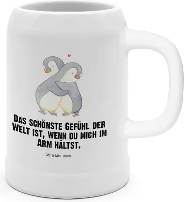 Produktbild von Mr. & Mrs. Panda Seidel Pinguine Kuscheln - Weiß - Geschenk, Steinkrug, Humpen, Trinkkrug, Valentinstag, Bier, Jahrestag, Liebesbeweis, Krug, für Freundin, Partner