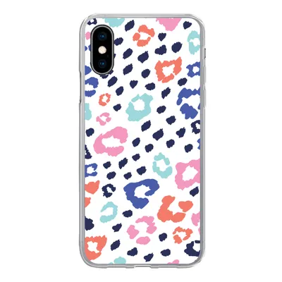 Produktbild von MuchoWow® Handyhülle Schutzhülle Hülle für iPhone X Panther Druck - Pastell - Farben Silikon Softcase Handy Hülle - Handyhülle