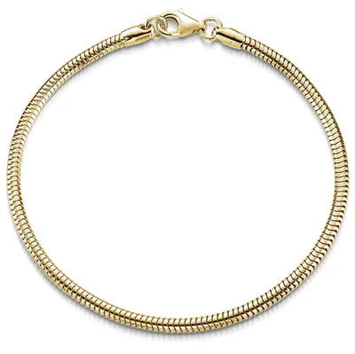 Produktbild von MATERIA by Matthias Wagner Damen Armband Silber 925 vergoldet Schlangenkette 3mm breit SA-143