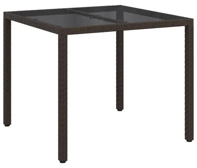 Immagine prodotto di vidaXL Tavolo da giardino marrone 90 x 90 x 75 cm in polyrattan