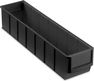 Produktbild von Leitfähige Industriebox 400 S | HxBxT 8,1x9,1x40cm | 2,2 Liter | ESD, Sichtlagerkasten, Sortimentskasten, Sortimentsbox, Kleinteilebox