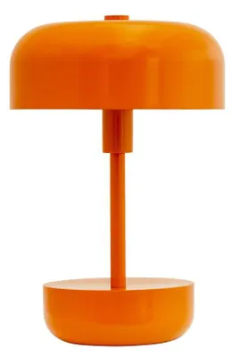 Image de Lampe de table, Lampe de table sans fil à intensité variable, Lampe de table Led en métal, Lampe de lecture, Rechargeable par USB, Haipot orange