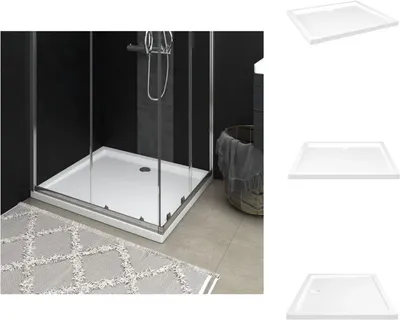 Produktbild von vidaXL Duschtasse ABS Rechteckig Weiß 80x90 cm -  Duschwannen