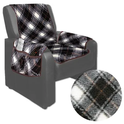Image de Protège-fauteuil en Laine 147 x 147cm brun foncé à motifs