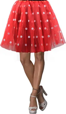 Produktbild von Tüllrock rot weiß Punkte Petticoat Karneval Tüll Rock Kostüm Rockabilly Köln