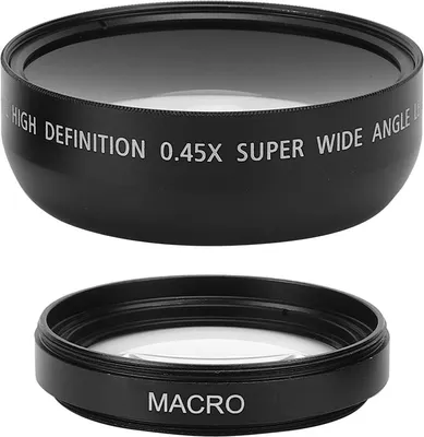 Image de adaptateur grand angle 49 Mm Objectif grand angle 49 Mm JSR 1155D 49 Mm 0,45 X Objectif grand angle Convient à tous les objectifs d'appareil photo de 49 Mm de diamètre