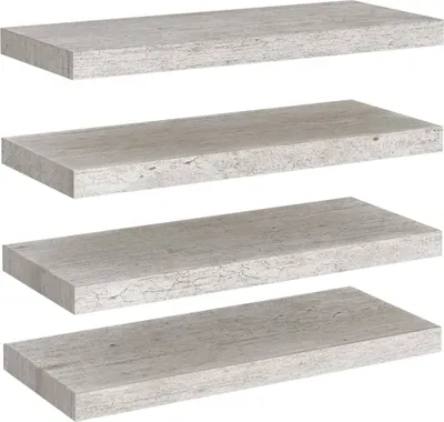Obrázok produktu pre vidaXL Závesné police 4 ks Betónová sivá 60x23,5x3,8 cm MDF