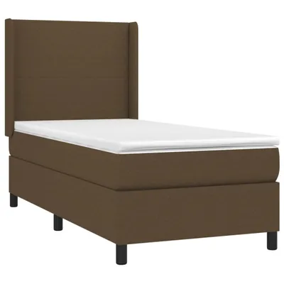 Produktbild von Boxspringbett mit Matratze Dunkelbraun 90x190 cm Stoff