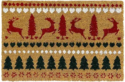 Produktbild von Fußmatte Rentier Tannenbaum Weihnachten Kokos Fussmatte Fußabtreter 40x60cm