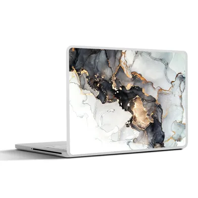Produktbild von MuchoWow® Laptop Aufkleber Sticker Cover Marmor - Schwarz - Weiß - Gold - Luxus - Abstrakt 40x30 cm - Laptop Dekoration - Selbstklebend