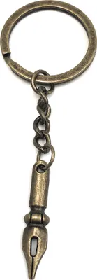 Image de Onwomania Porte-clefs Stylo plume Bronze Pendentif métal Charm