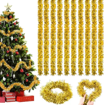 Immagine prodotto di Catene luminose natalizie, confezione da 10, lunghezza 2 metri ciascuna, per decorazioni natalizie