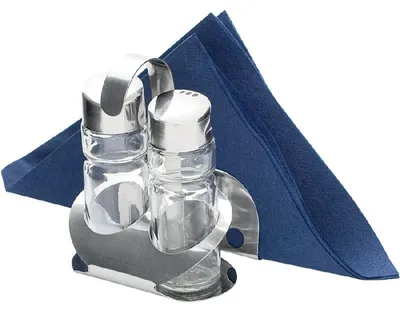 Productafbeelding van Servies set voor 2 personen - Zout- en peperstel - Kaarthouder en servetring - Hoogte 115 mm