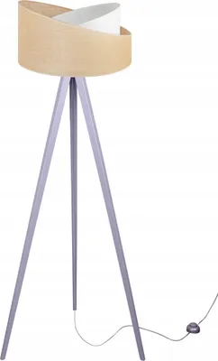 Produktbild von Dreibein-Stehlampe, Holz, Jute, Lampenschirm, 45 cm