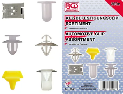 Image de BGS Assortiment de clips de fixation automobile pour Renault 300pcs - 9048