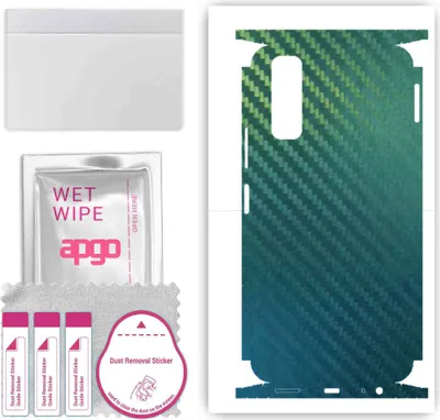 Produktbild von apgo Rückseite + Seiten Schutzfolie, Skin, kompatibel mit vivo Y51s, Hinten Displayschutzfolie aus Vinylfolie, kratzfest, einfache Montage - Kohlenstoff-Chamäleon CAKA1