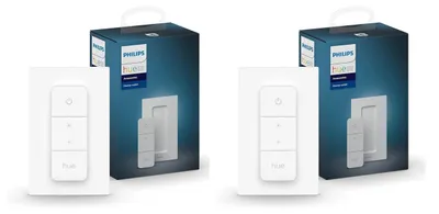 Produktbild von Philips Hue – 2er-Pack Dimmer Switch Weiß (EU/UK) smarter Dimmer zur Steuerung von Leuchten und Lichtszenen, kabelloser Lichtschalter ohne Installation, weiß