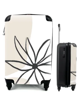 Produktbild von MuchoWow® Koffer Handgepäck Trolley Rollkoffer Kleine Reisekoffer mit 4 Rollen - Blumen - Minimalismus - Pastell - Cabin Size < 55x40x23 cm & 55x40x20 cm - Fotokoffer - Kabinenkoffer - Boardgepäck - Reise-Box - Reisekoffer - Reisegepäck - Koffer mit Bild - Trolley für Kinder