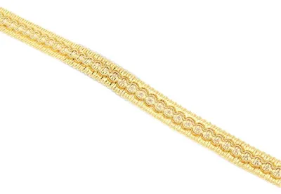 Spitzenband 2 m x 2 cm, Gold, Polyester, Dekoband für Nähen & Basteln