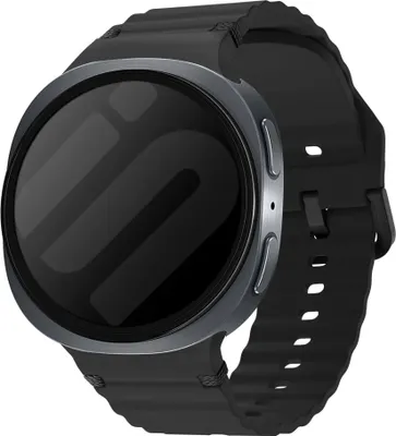 Produktbild von Strap-it Wave Silikonarmband mit Schnallenverschluss - passend für Samsung Galaxy Watch 8 - 40mm / Galaxy Watch 8 - 44mm / Galaxy Watch 8 Classic (schwarz)