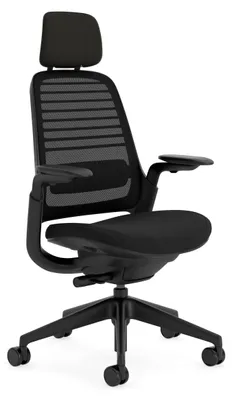 Image de Chaise de bureau ergonomique - Noir - Dossier en mesh avec soutien lombaire